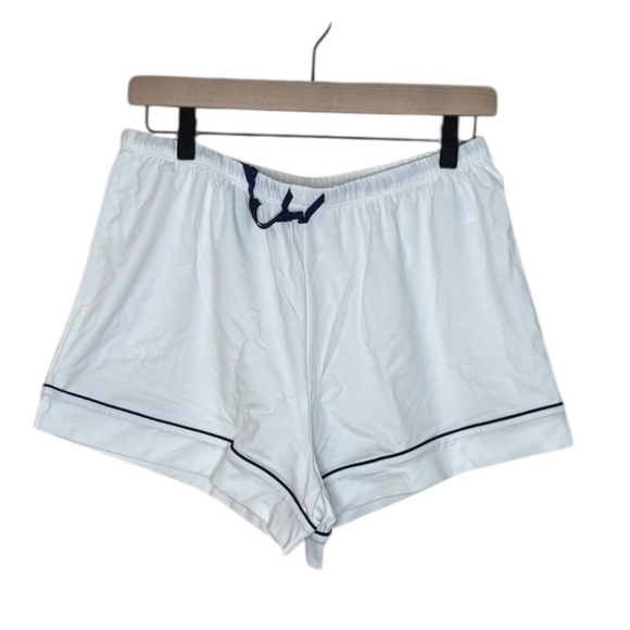 J. Crew Dreamy Pajama Bottom shorts with Black Piping details NWT S White - Picture 5 of 11